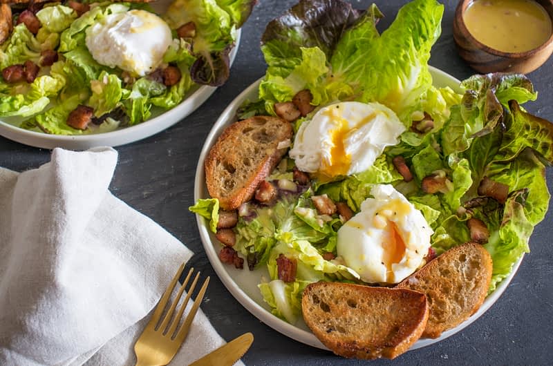 Classic Lyonnaise Salad with Dijon Olive Oil Dressing