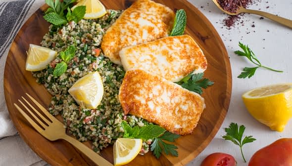 Halloumi Tabbouleh with Sumac and Olive Oil Dressing